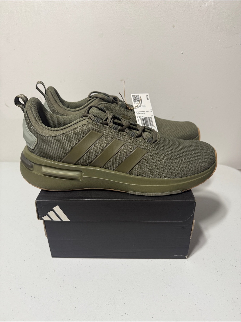 adidas Racer Tr23 Lace Up  Mens Green Sneakers Casual Shoes IH2330